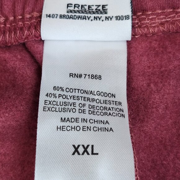Freeze NY Winnie The Pooh Jogger Burgundy Women Size 2XL Fleece Tonal Embroidery - Picture 11 of 16